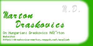 marton draskovics business card